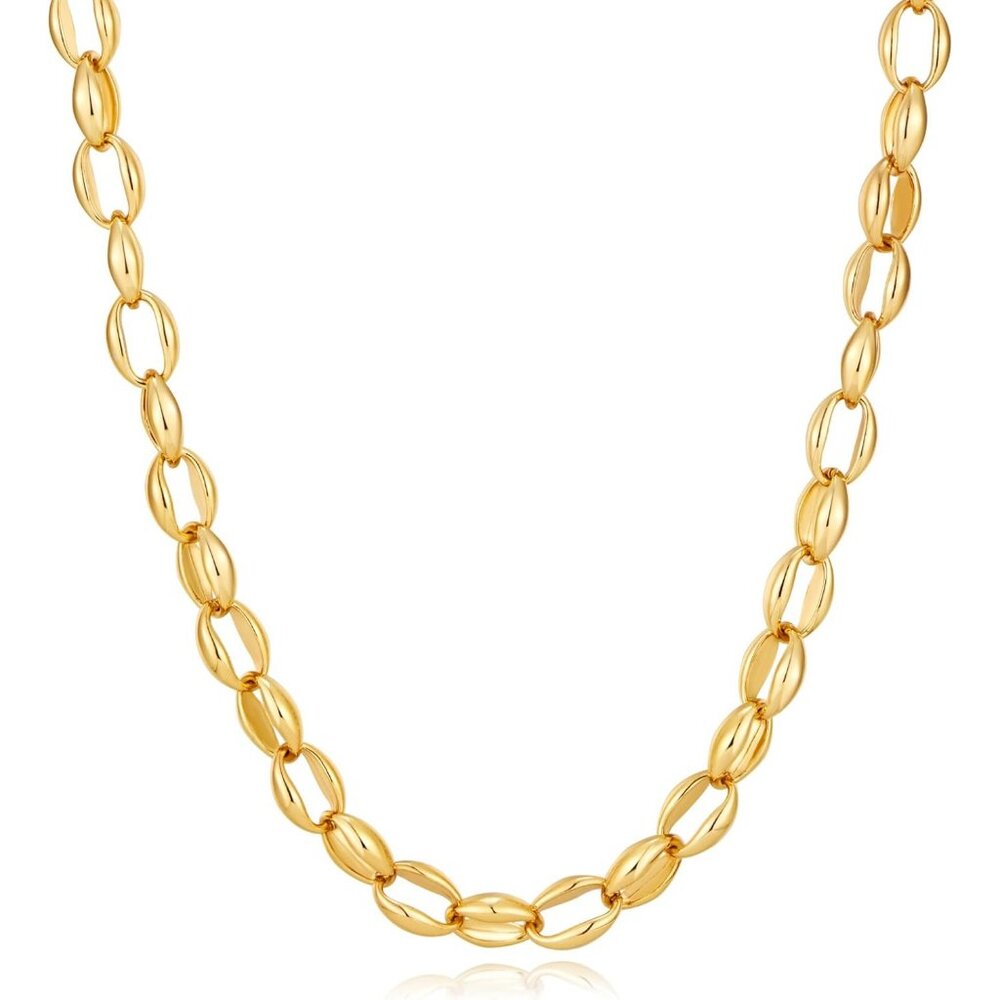 Women's Gold Chain Chunky Gold Plated Minimalist Trendy Necklace Jewelry - Picture 1 of 7
